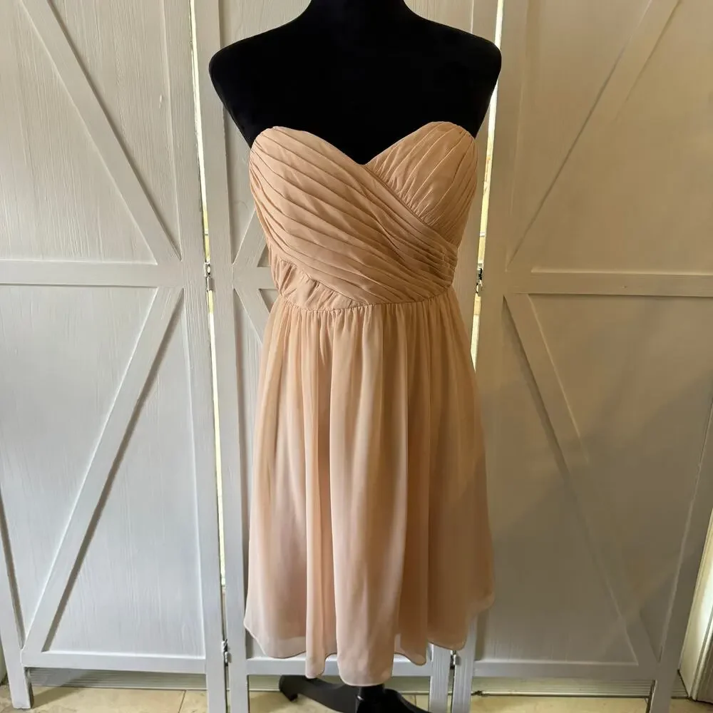 Jenny Yoo Strapless Mini Prom A Line Chaffon Dress Size 4 - Picture 13 of 13
